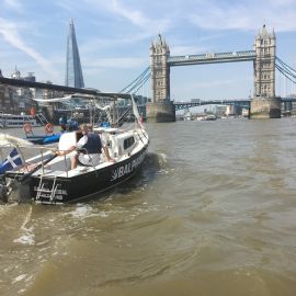 Below the Bridges Thames Tour - Foldable mast demonstrations to Greenwich, London Corinthian and Twickenham Yacht Clubs.